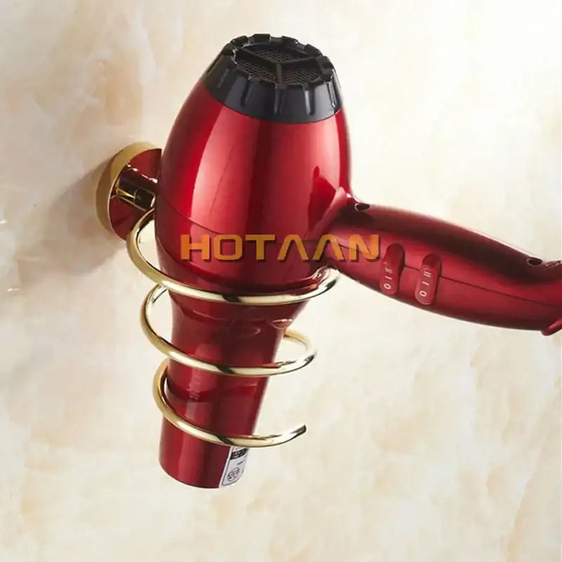 Gold Brass Hair Dryer Holder
