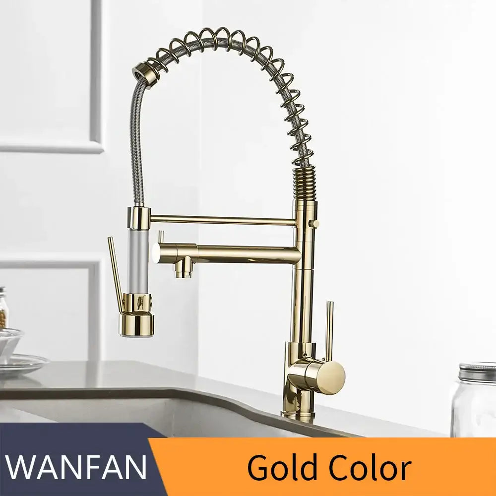 Gold Spring Kitchen Faucet