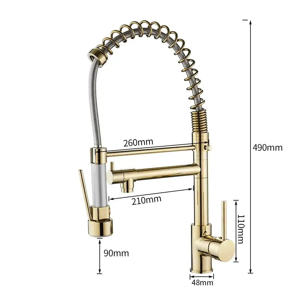 Gold Spring Kitchen Faucet