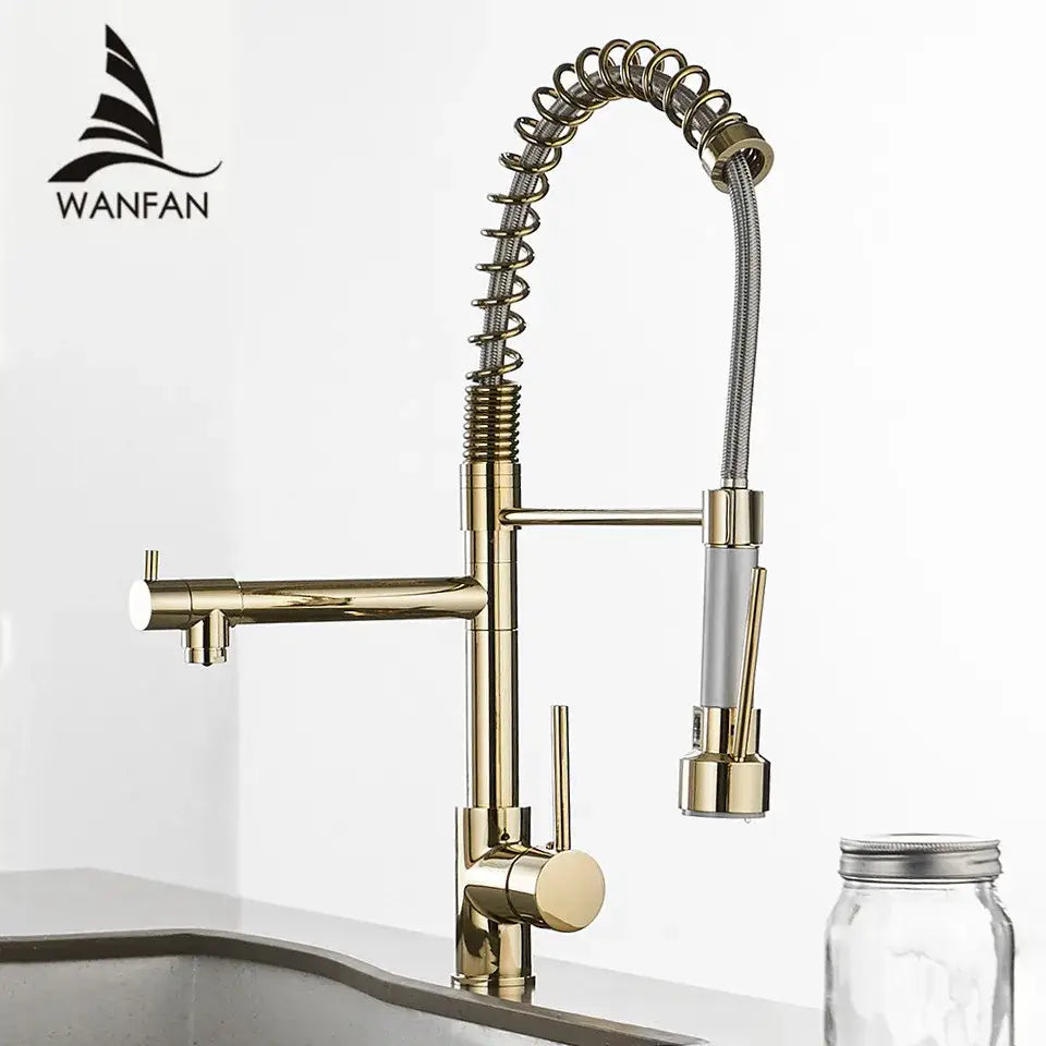 Gold Spring Kitchen Faucet