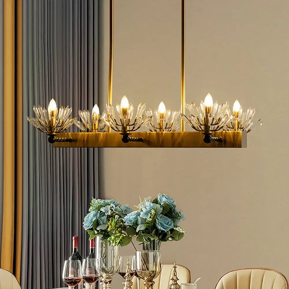Gold Crystal Six-Bulb Island Light