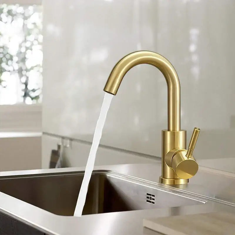 Golden Steel Sink Mixer