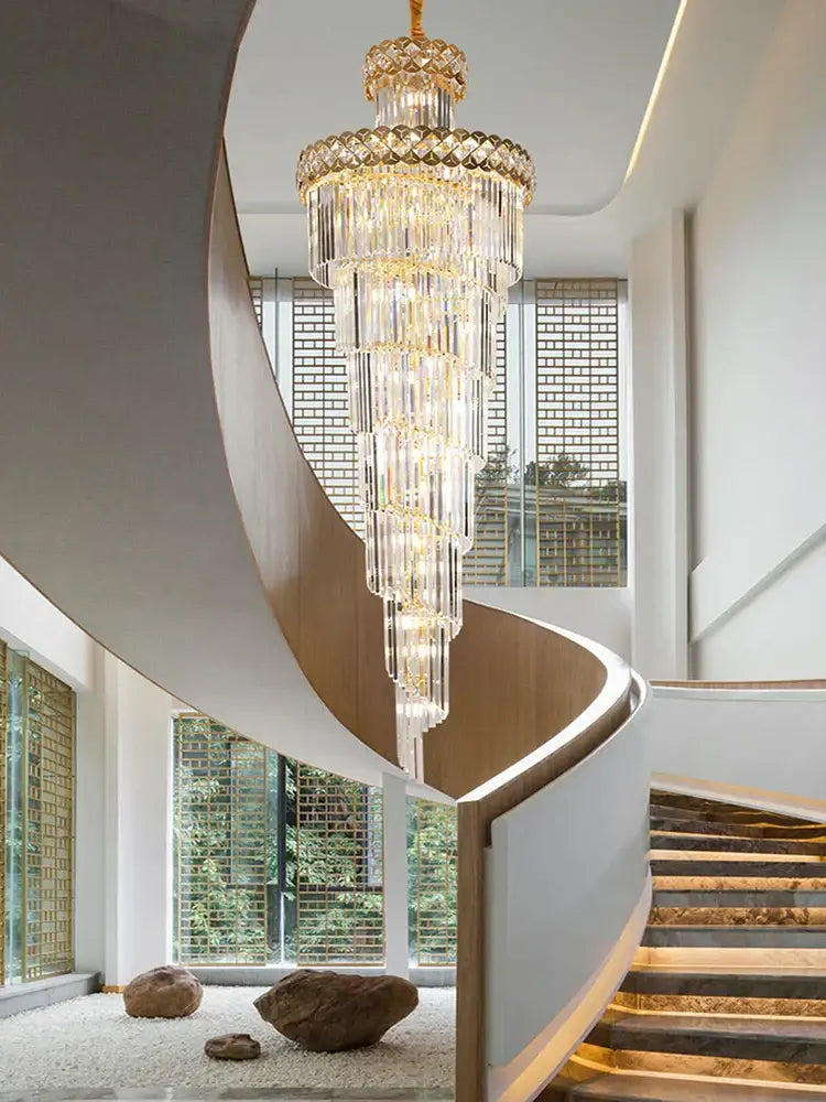 Gold Crystal Staircase Lighting