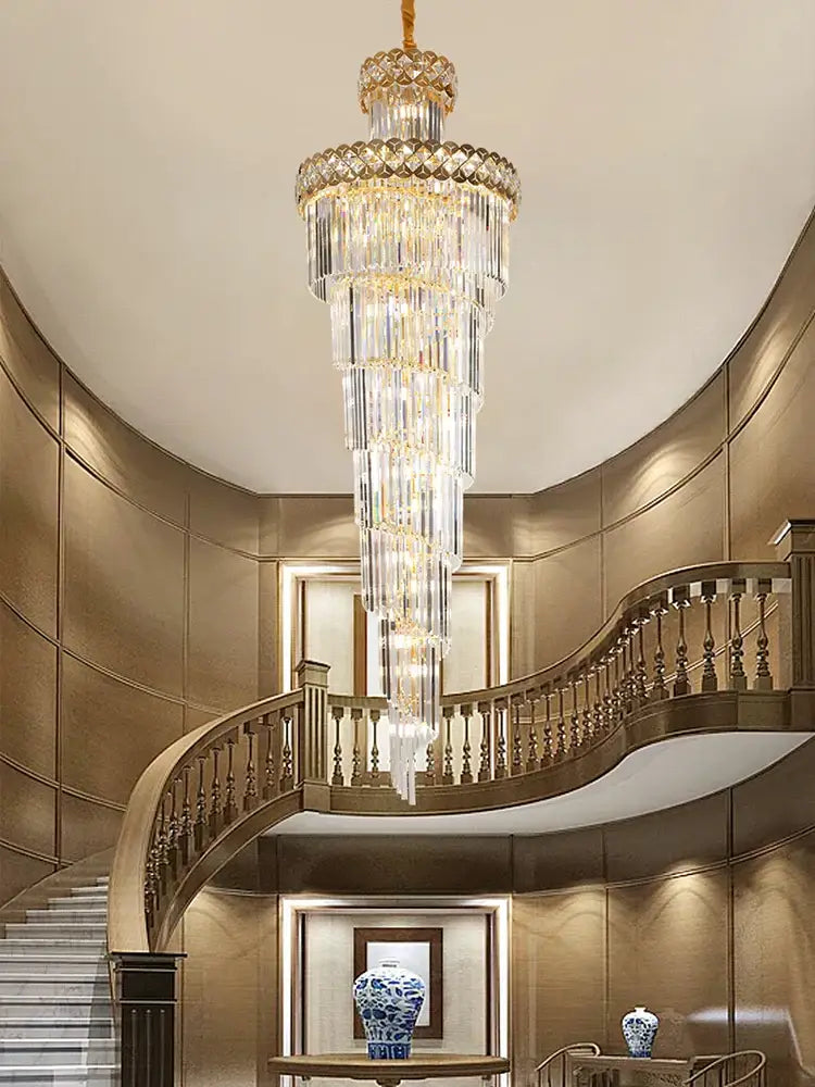 Gold Crystal Staircase Lighting