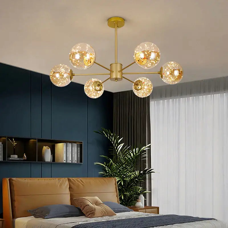 Gold Star Glass Chandelier