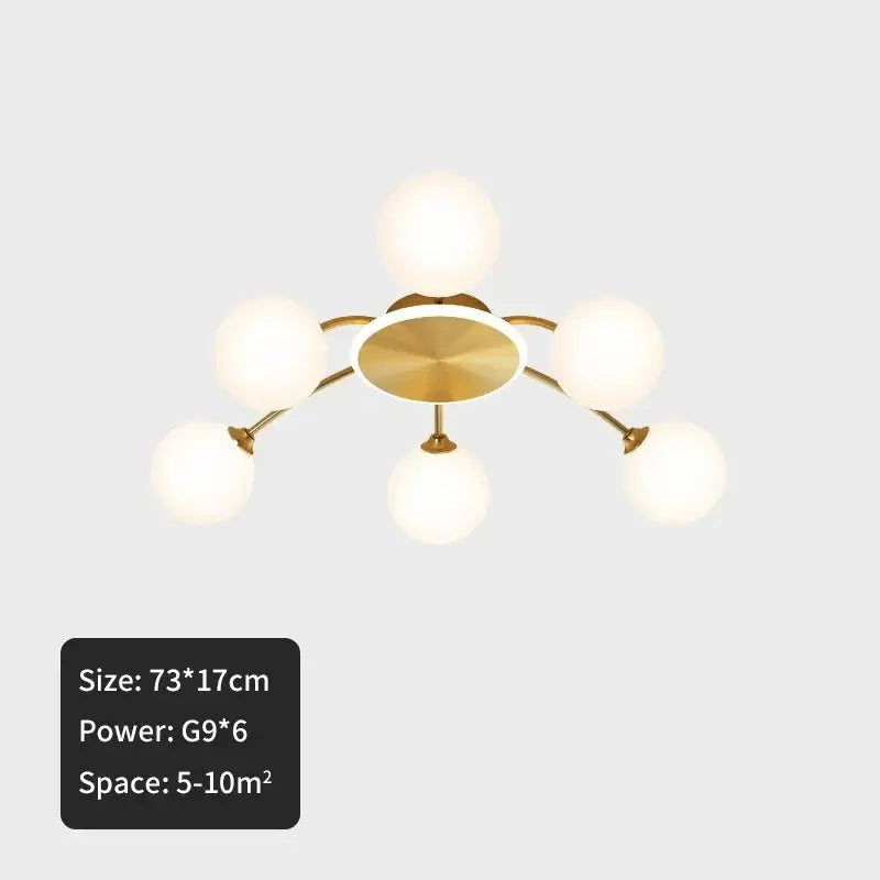 Gold Starburst Ceiling Light