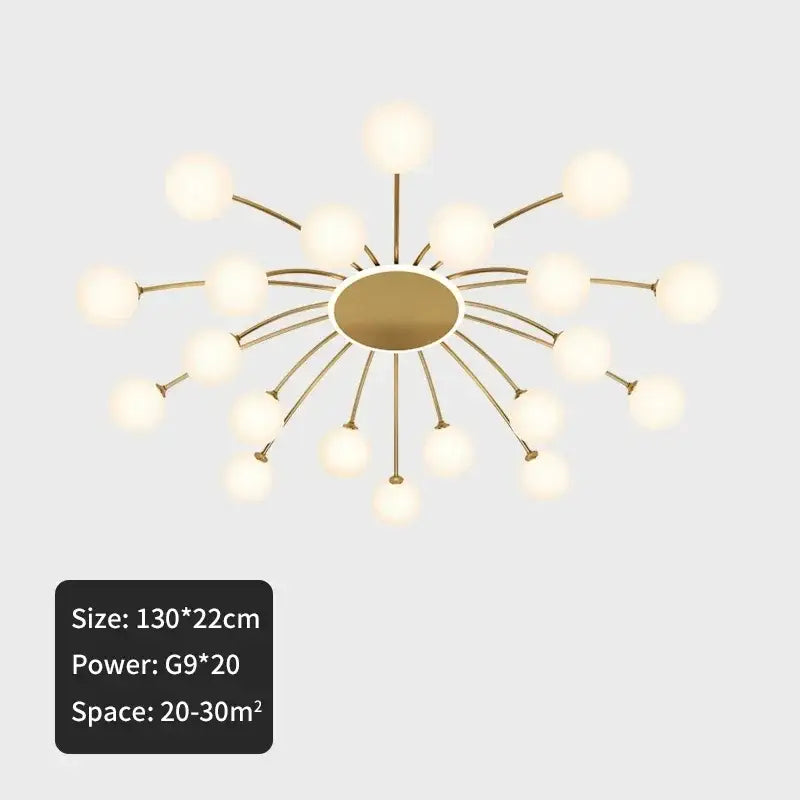 Gold Starburst Ceiling Light