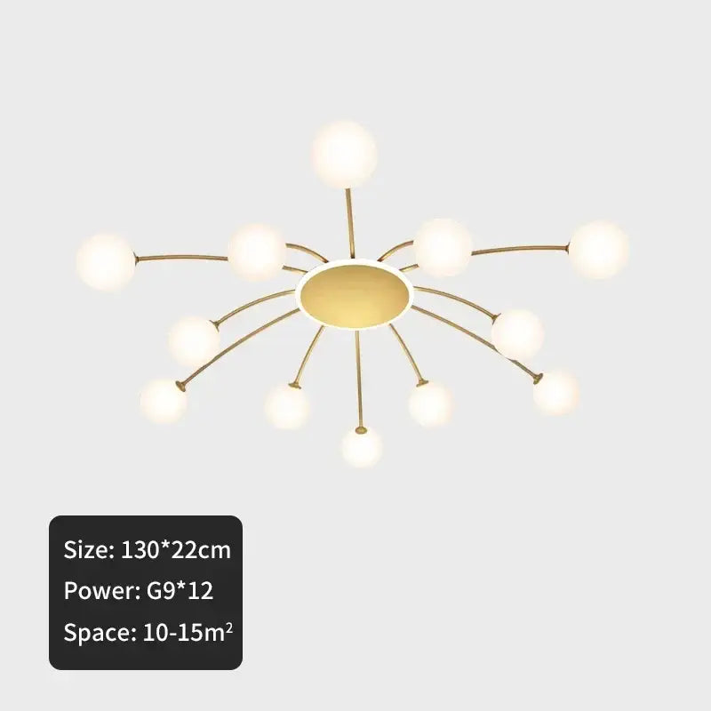 Gold Starburst Ceiling Light