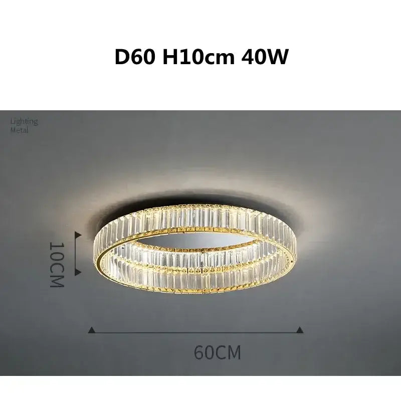 Gold Crystal Ceiling Light D100cm Remote Dimmable