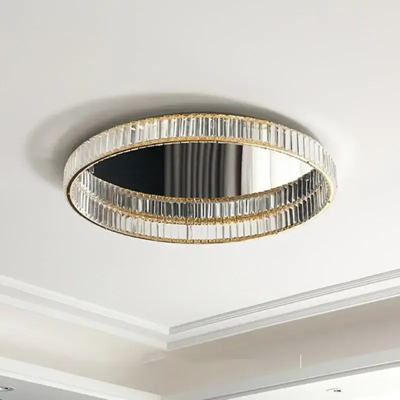 Gold Crystal Ceiling Light D100cm Remote Dimmable