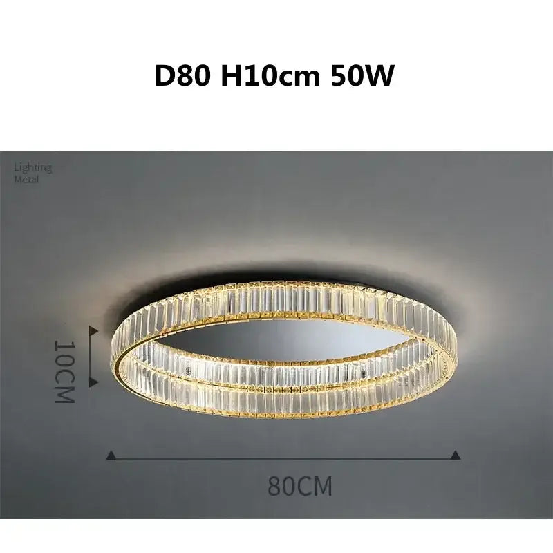 Gold Crystal Ceiling Light D100cm Remote Dimmable