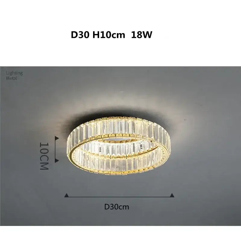 Gold Crystal Ceiling Light D100cm Remote Dimmable