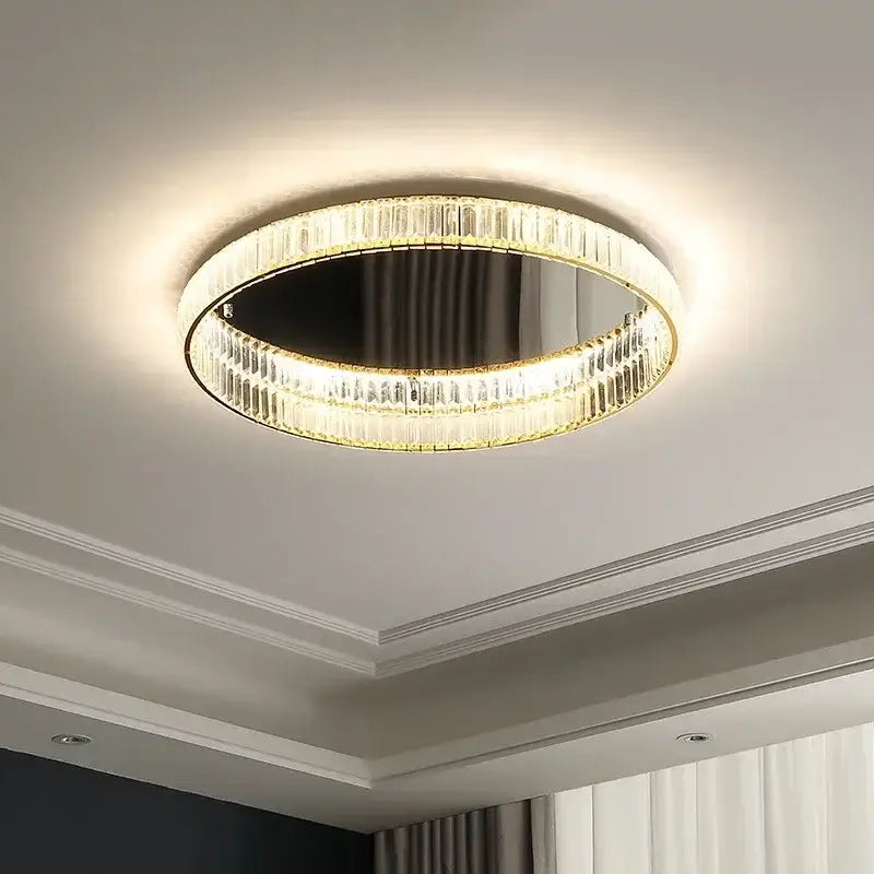 Gold Crystal Ceiling Light D100cm Remote Dimmable