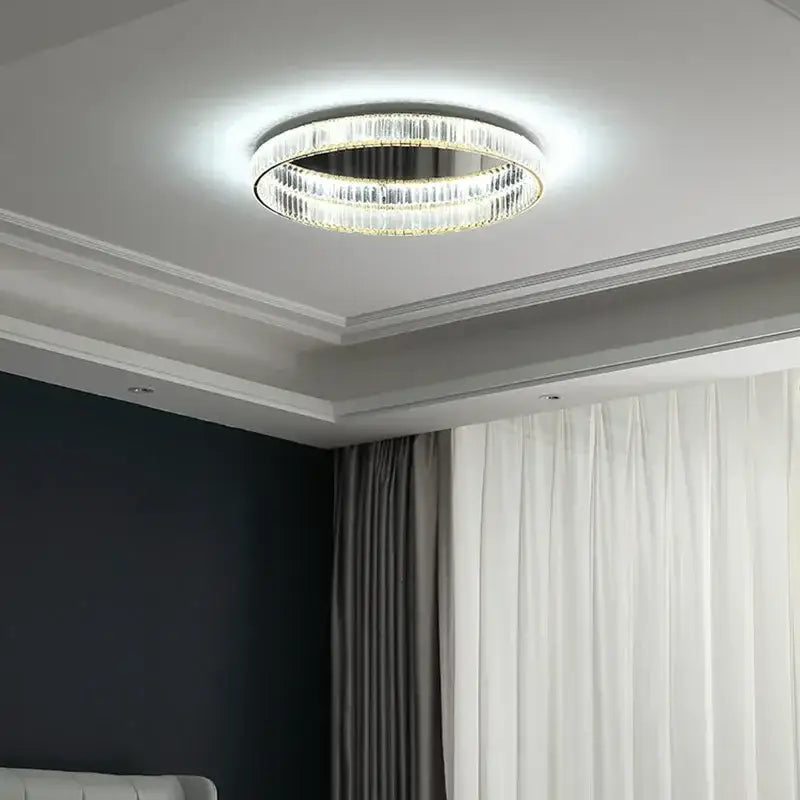 Gold Crystal Ceiling Light D100cm Remote Dimmable