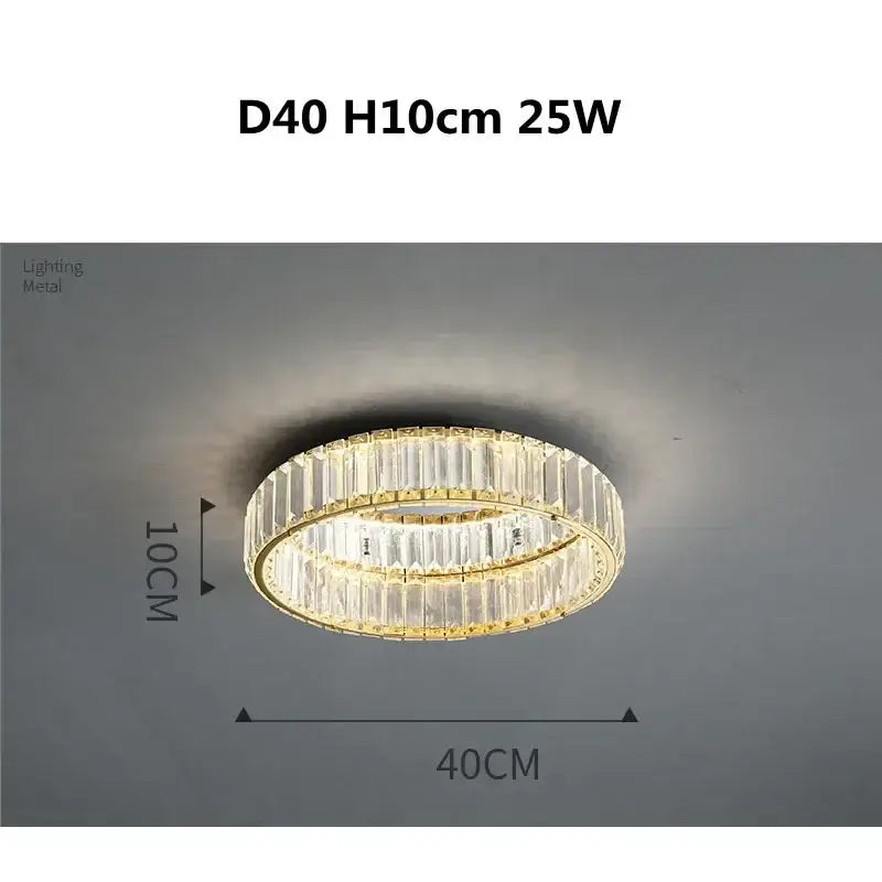 Gold Crystal Ceiling Light D100cm Remote Dimmable