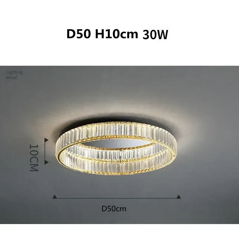 Gold Crystal Ceiling Light D100cm Remote Dimmable