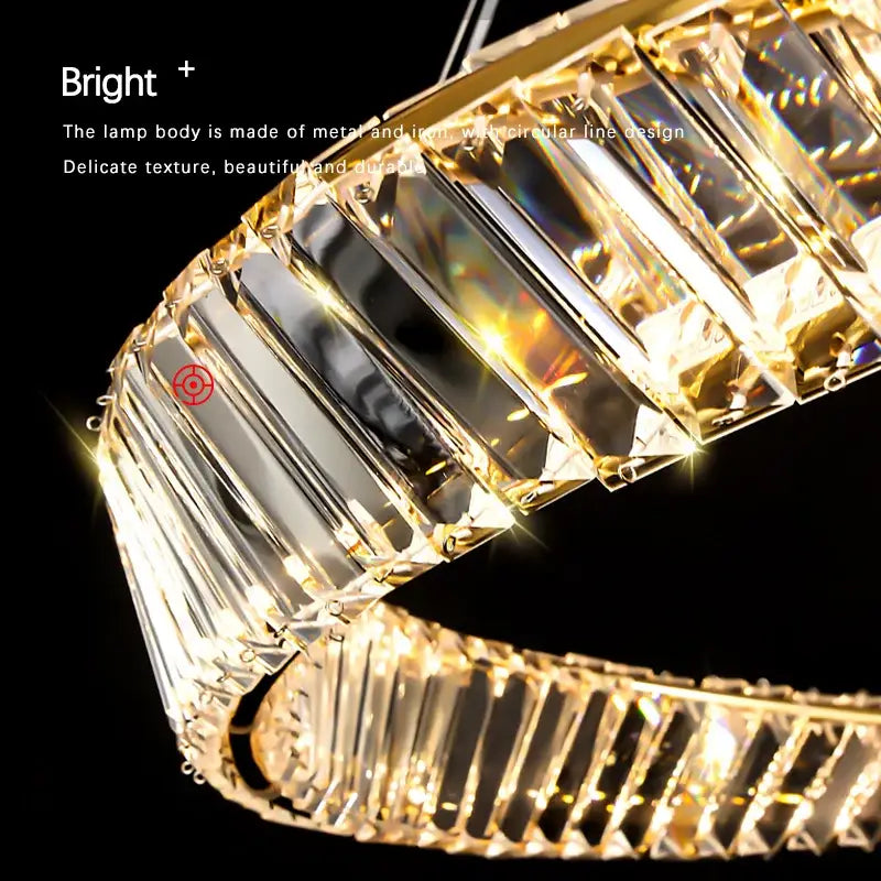 Gold Crystal Rings Pendant