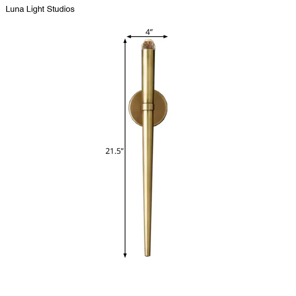 Gold Tapered Crystal Wall Lamp