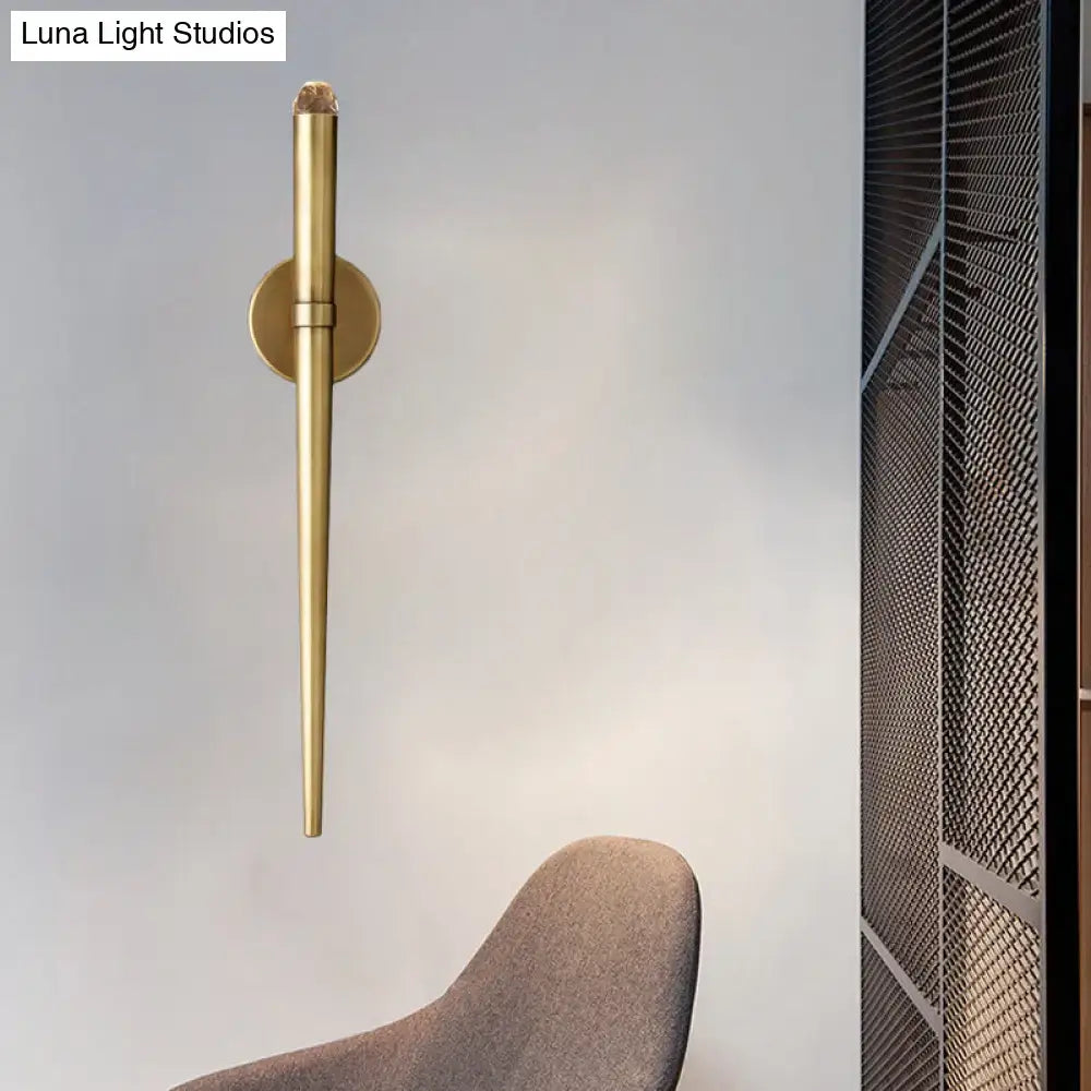 Gold Tapered Crystal Wall Lamp
