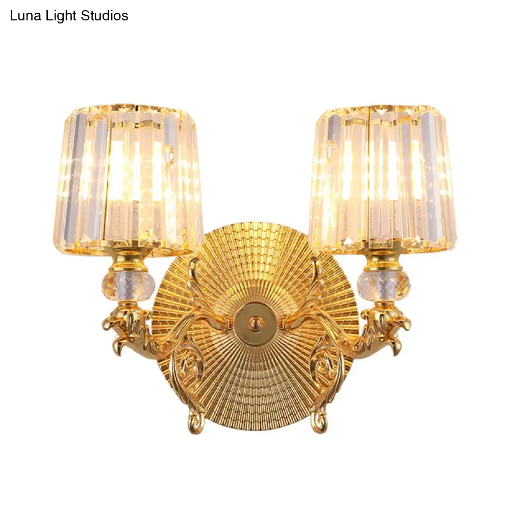 Gold Tapered Crystal Sconce
