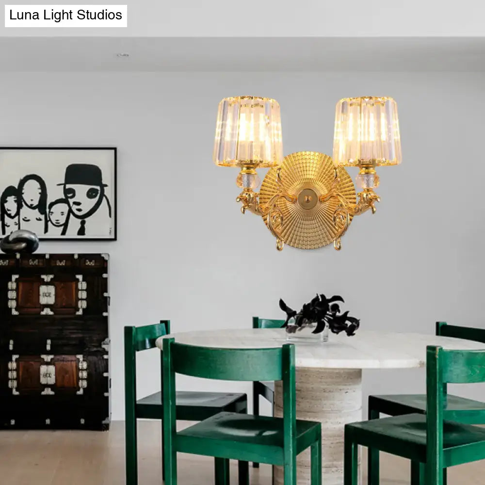 Gold Tapered Crystal Sconce