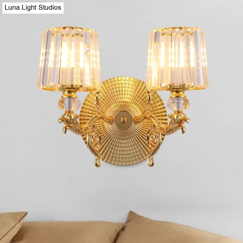 Gold Tapered Crystal Sconce