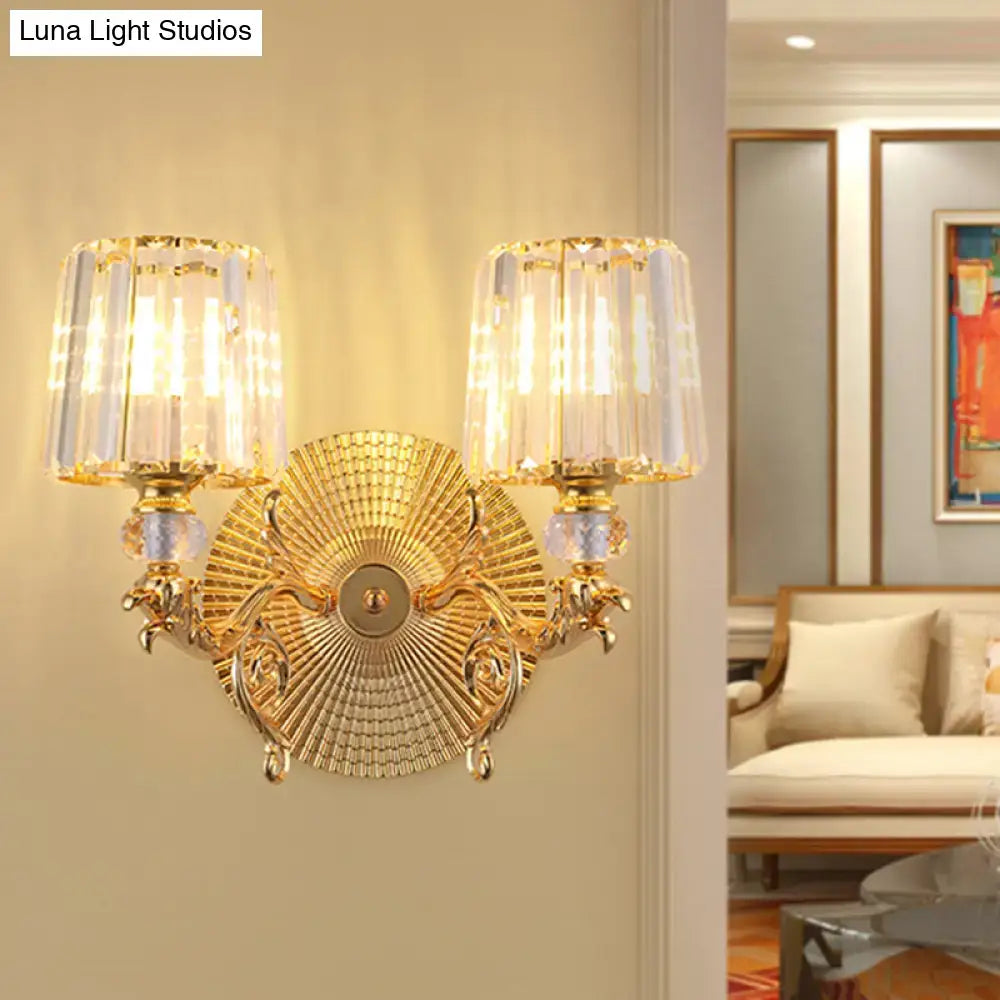 Gold Tapered Crystal Sconce
