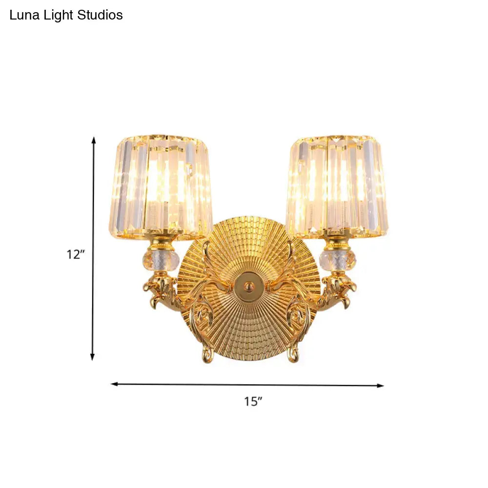 Gold Tapered Crystal Sconce