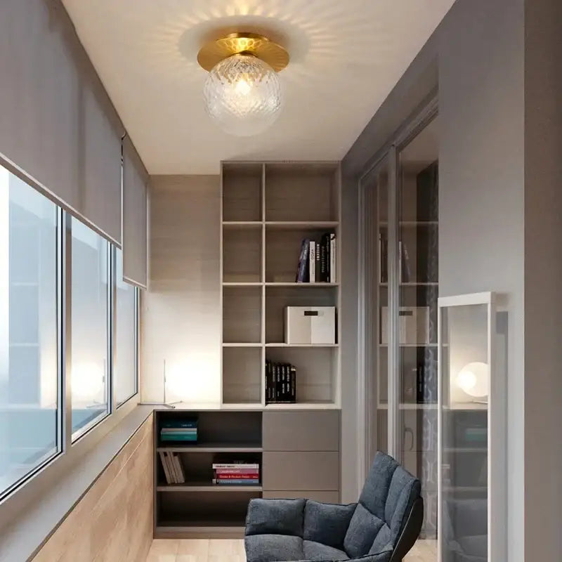 Gold Glass Ceiling Lamp