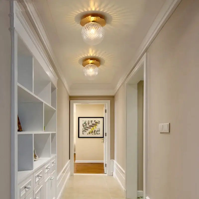 Gold Glass Ceiling Lamp