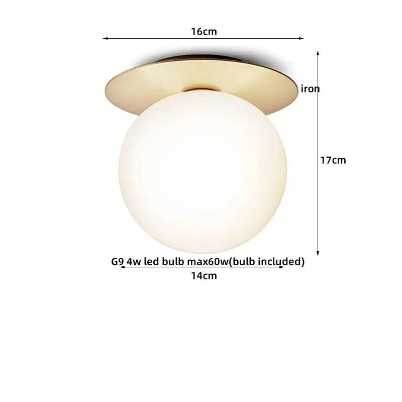 Gold Glass Ceiling Lamp