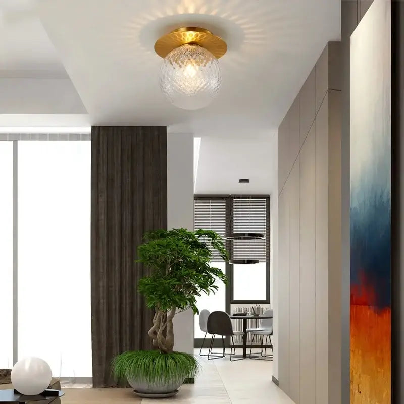Gold Glass Ceiling Lamp