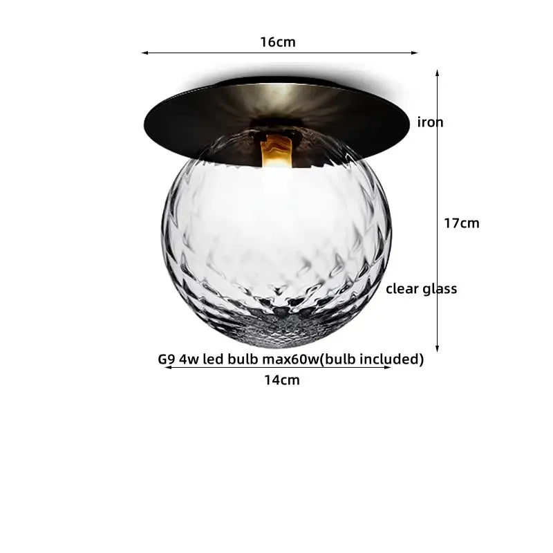 Gold Glass Ceiling Lamp