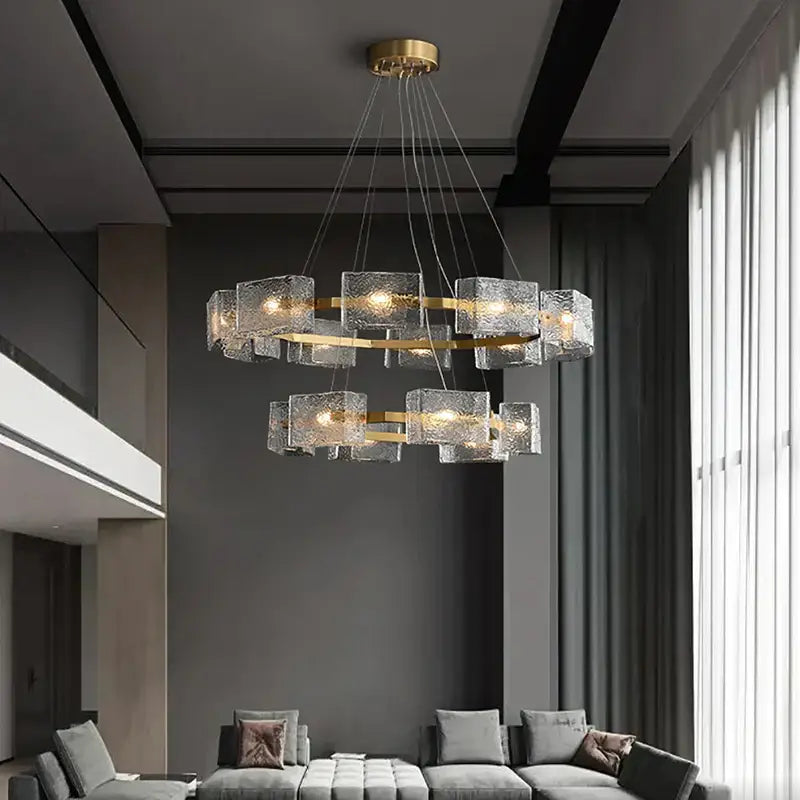 Gold Crystal Glass Chandelier