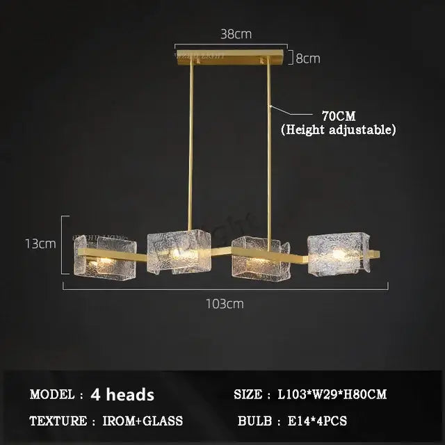 Gold Crystal Glass Chandelier
