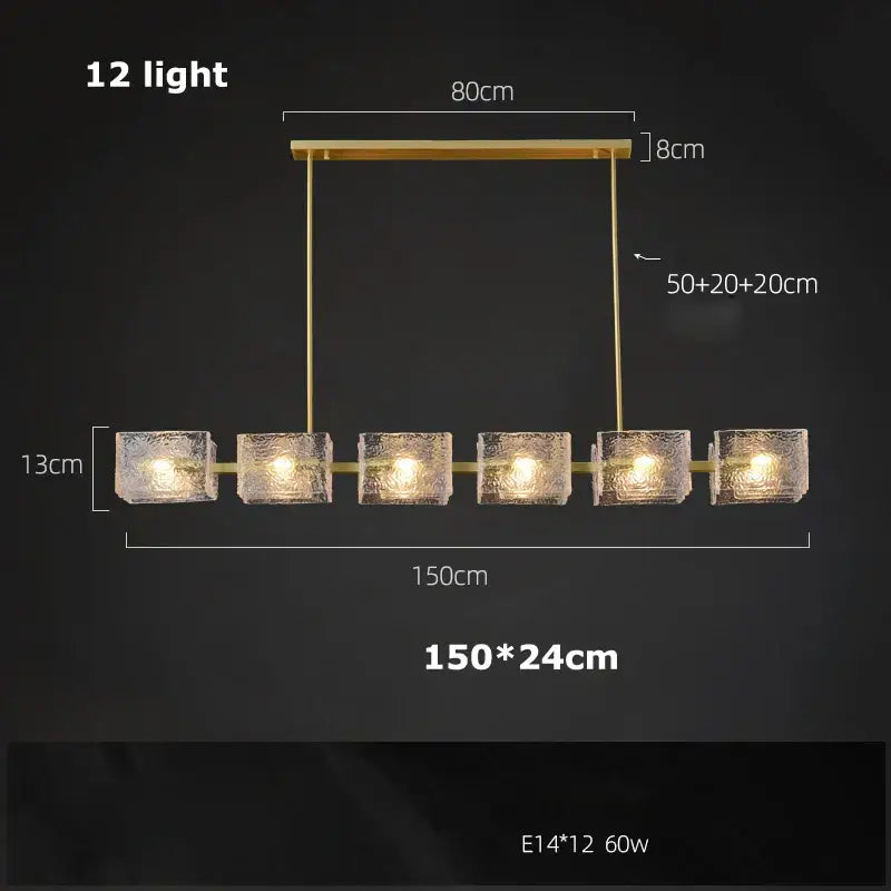 Gold Crystal Glass Chandelier