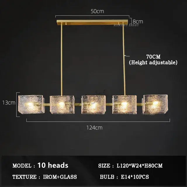 Gold Crystal Glass Chandelier