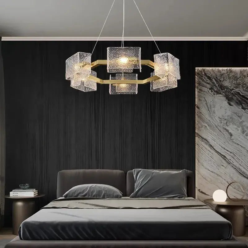 Gold Crystal Glass Chandelier