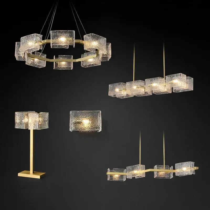 Gold Crystal Glass Chandelier