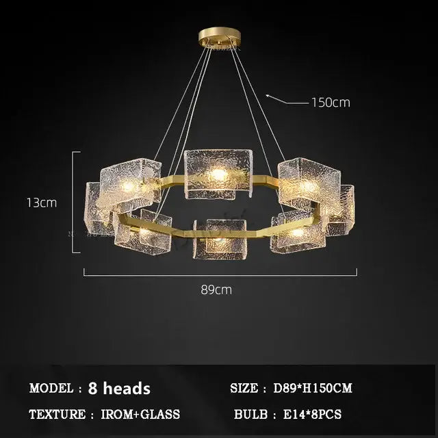 Gold Crystal Glass Chandelier