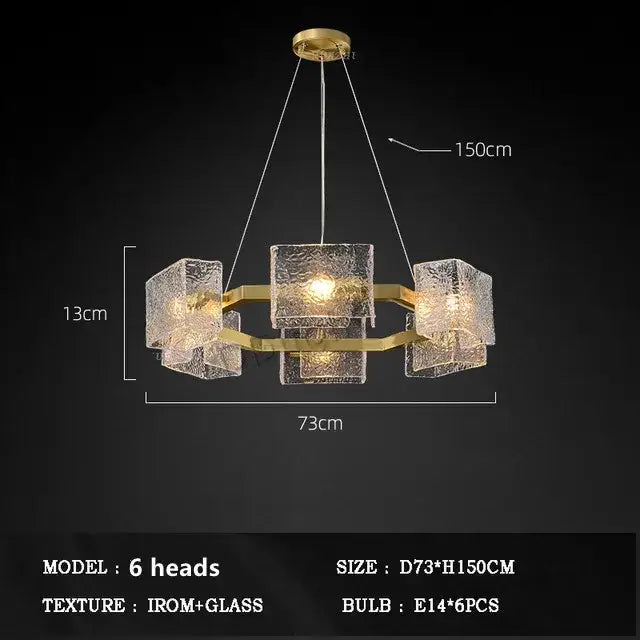 Gold Crystal Glass Chandelier
