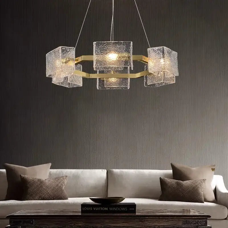 Gold Crystal Glass Chandelier