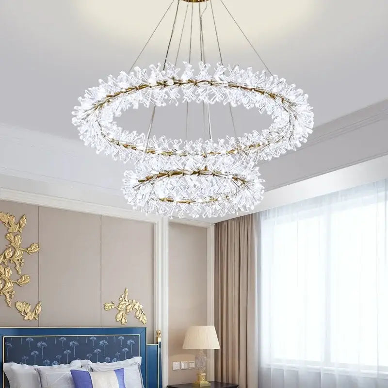 Gold Tier Crystal Chandelier