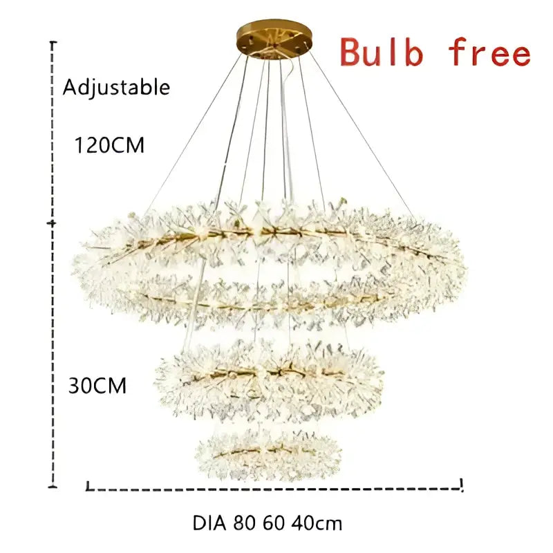 Gold Tier Crystal Chandelier
