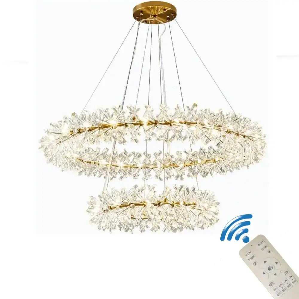 Gold Tier Crystal Chandelier