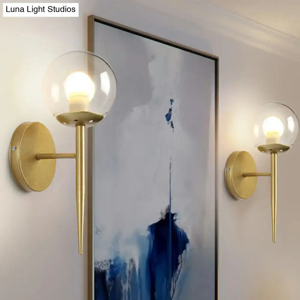 Gold Glass Torch Sconce