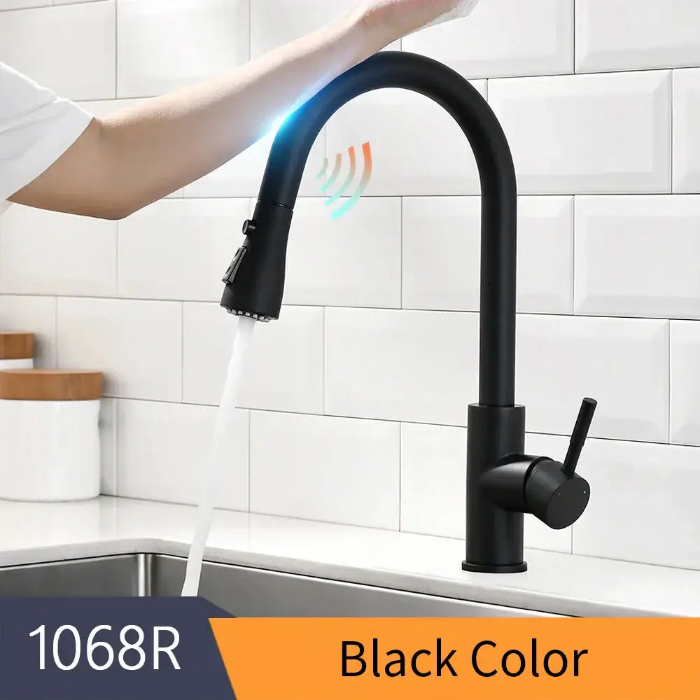 Gold Touch Sensor Kitchen Faucet Stainless Steel