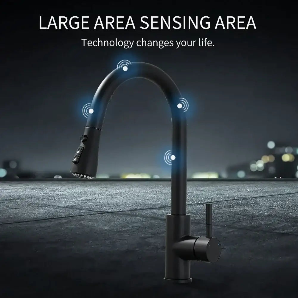 Gold Touch Sensor Kitchen Faucet Stainless Steel