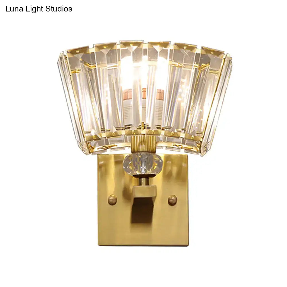 Gold Crystal Trapezoid Wall Sconce