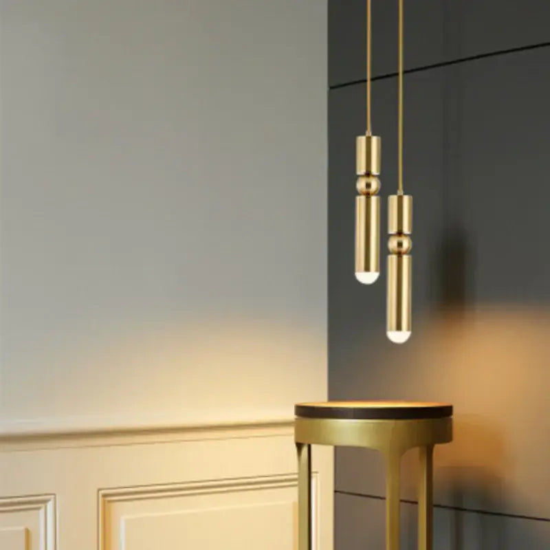 Gold Tube Pendant Lamp